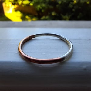 Handmade half silver half copper ring 'Yin and Yang'