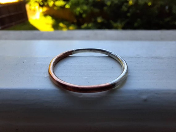 Handmade Two-Tone Silver and Copper Ring