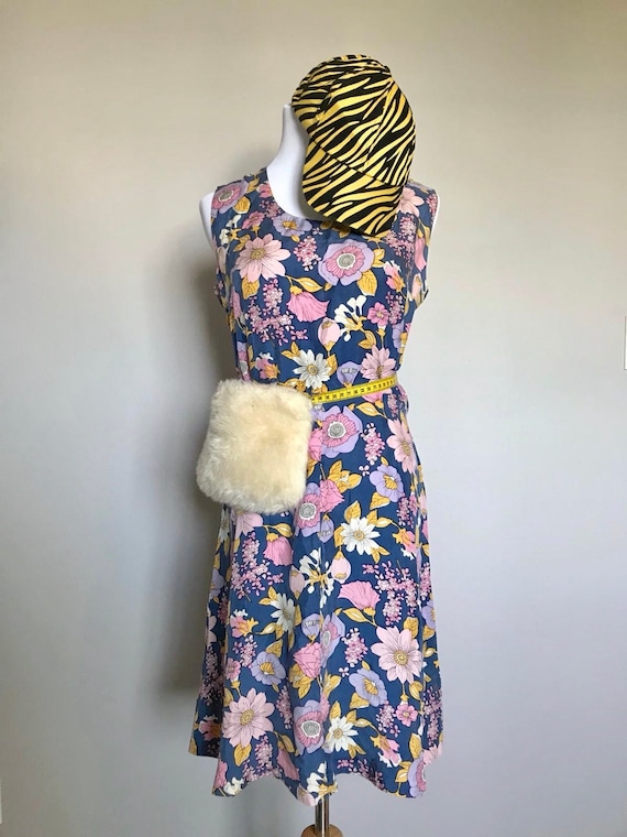 100% Silk 80s Floral Fit & Flare Dress