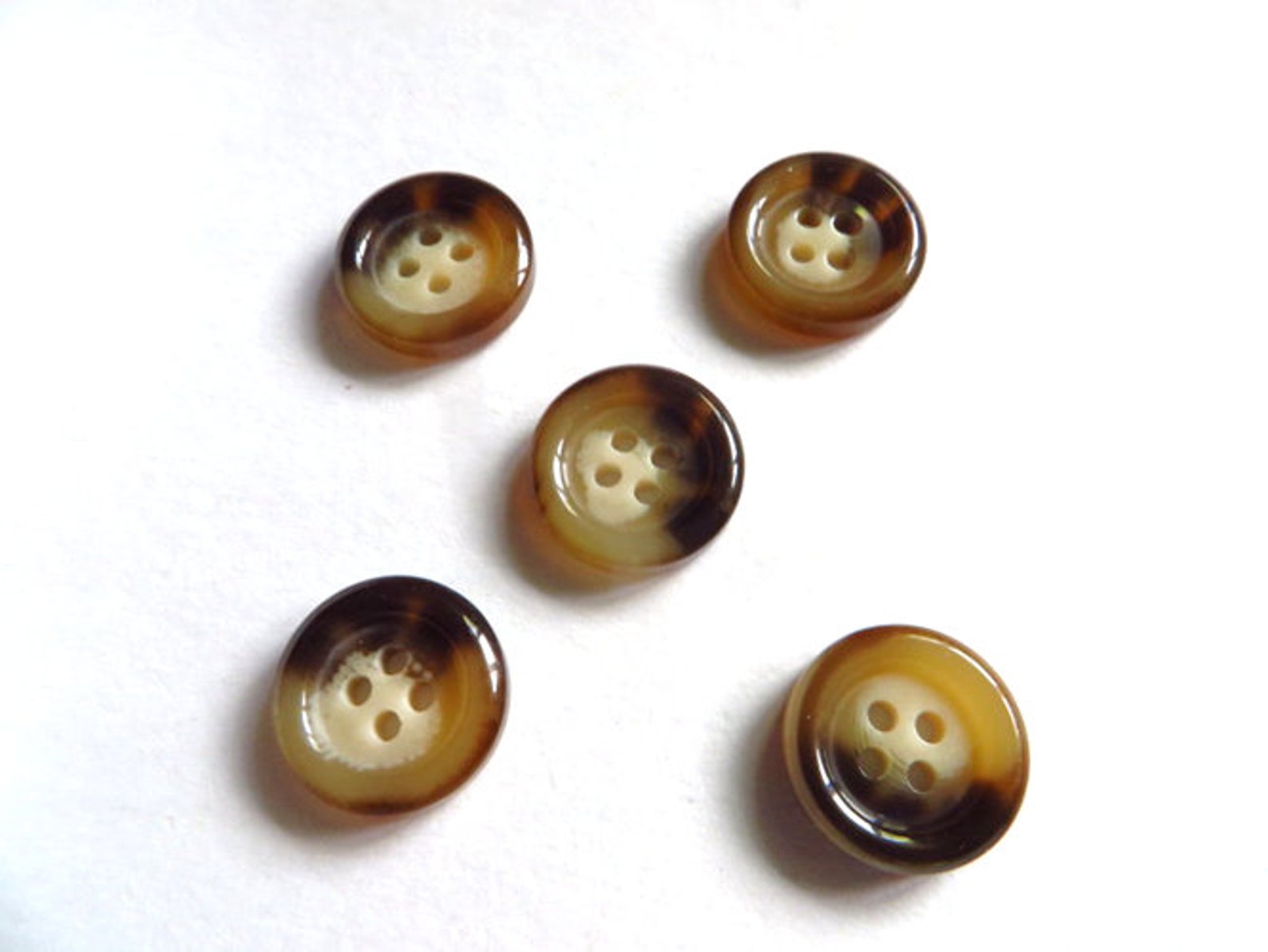 Tortoiseshell Design Buttons Small Brown Buttons Set of Fake - Etsy