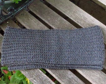 Dark Grey Hand Knit Scarf, 72 inches long, hand knitted gray acrylic scarf, masculine knitwear