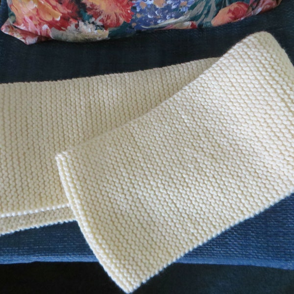Cream Knitted Scarf, Aran Knit Scarf, mens or Womens Scarf, 64 inches