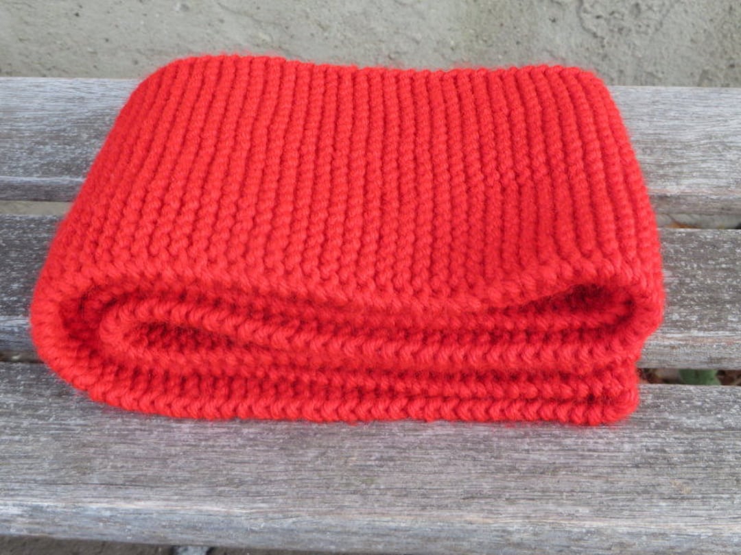 Skinny Red Hand Knit Scarf, 6 X 72 Inches, Narrow Red Knitted Scarf - Etsy