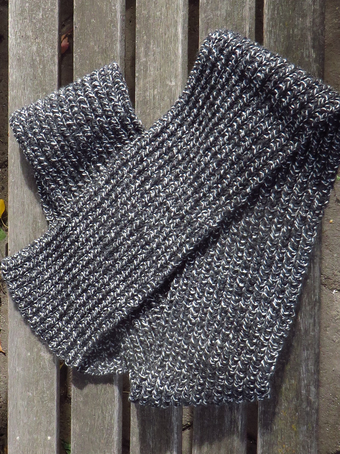 Black and Gray Scarf Hand Knit Mens Scarf Boyfriend Scarf Etsy