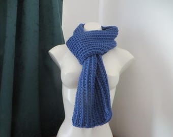 Handmade Sky Blue Knit Skinny Scarf: Women's Light Scarf Tie - Etsy