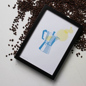 Percolator risograph print, the Coffee Collection by Studio Marije Pasman