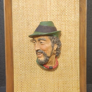 Vtg 1974 Bossons The Tibetan Chalkware Head England Chalkware Art Vintage Bosson