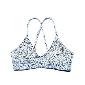 Moanco Surf Style Bikini Top Custom Supportive Top Criss Cross or Halter Tie Closure Adjustable  Reversible Seamless Swimwear