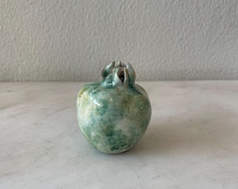 Ceramic light green small pomegranate, table decor, handmade