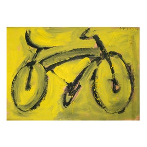 Original painting, acrylics on paper, modern art, modern painting, bike art, bike lovers, signed top right