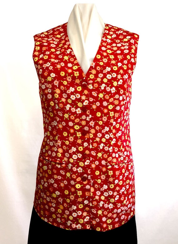 1970s Diane Von Furstenberg Silk Long Vest, Floral