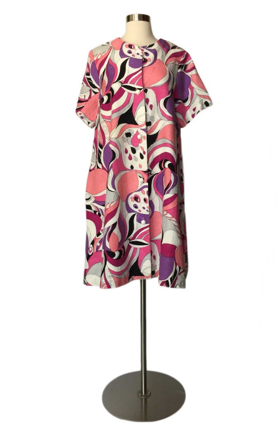 1960s Smart Time Go-Go Mod Mini Dress Psychedelic… - image 6