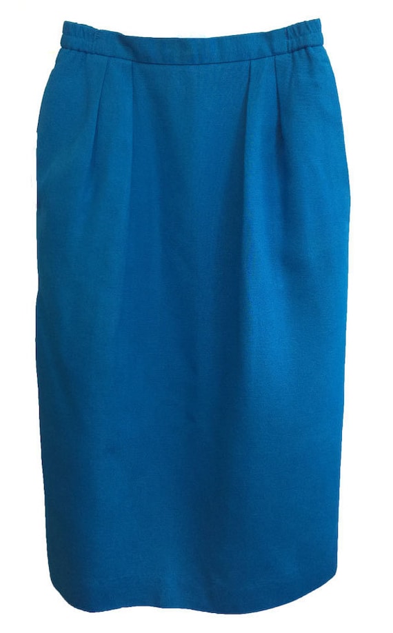 1980s Turquoise Pencil Skirt, 60s Sexy Secretary B
