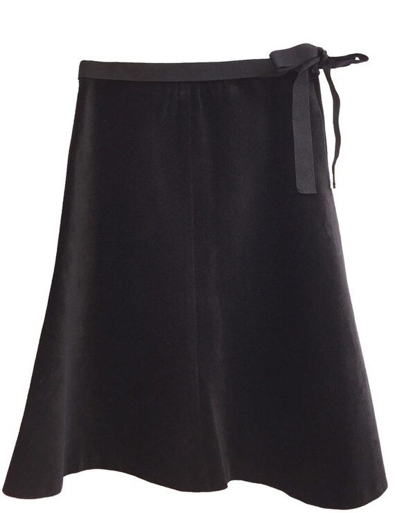 1980s Black Velvet Skirt Retro Rocker Short Skirt