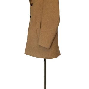 1980s Pendleton 100% Pure Virgin Wool Men's Coat Shearling Collar Car Coat Camel Tan Coat NOT Synthetic image 4