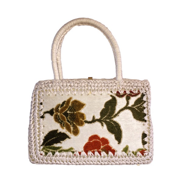 1960s Crochet Tapestry Bag Mister Ernest Simon made in Italy