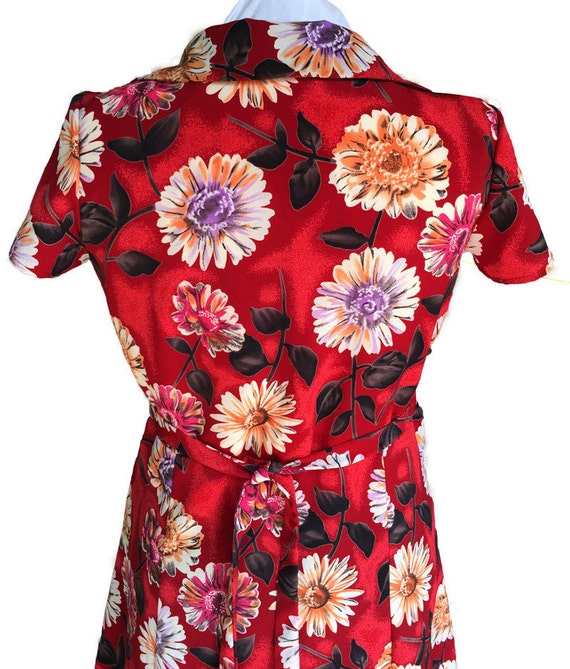 1990s Short Floral Flounce Dress; Summer Boho Hip… - image 5