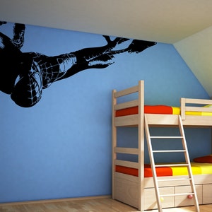 Spiderman silhouette removable wall decor decal sticker home nursery kids room decor