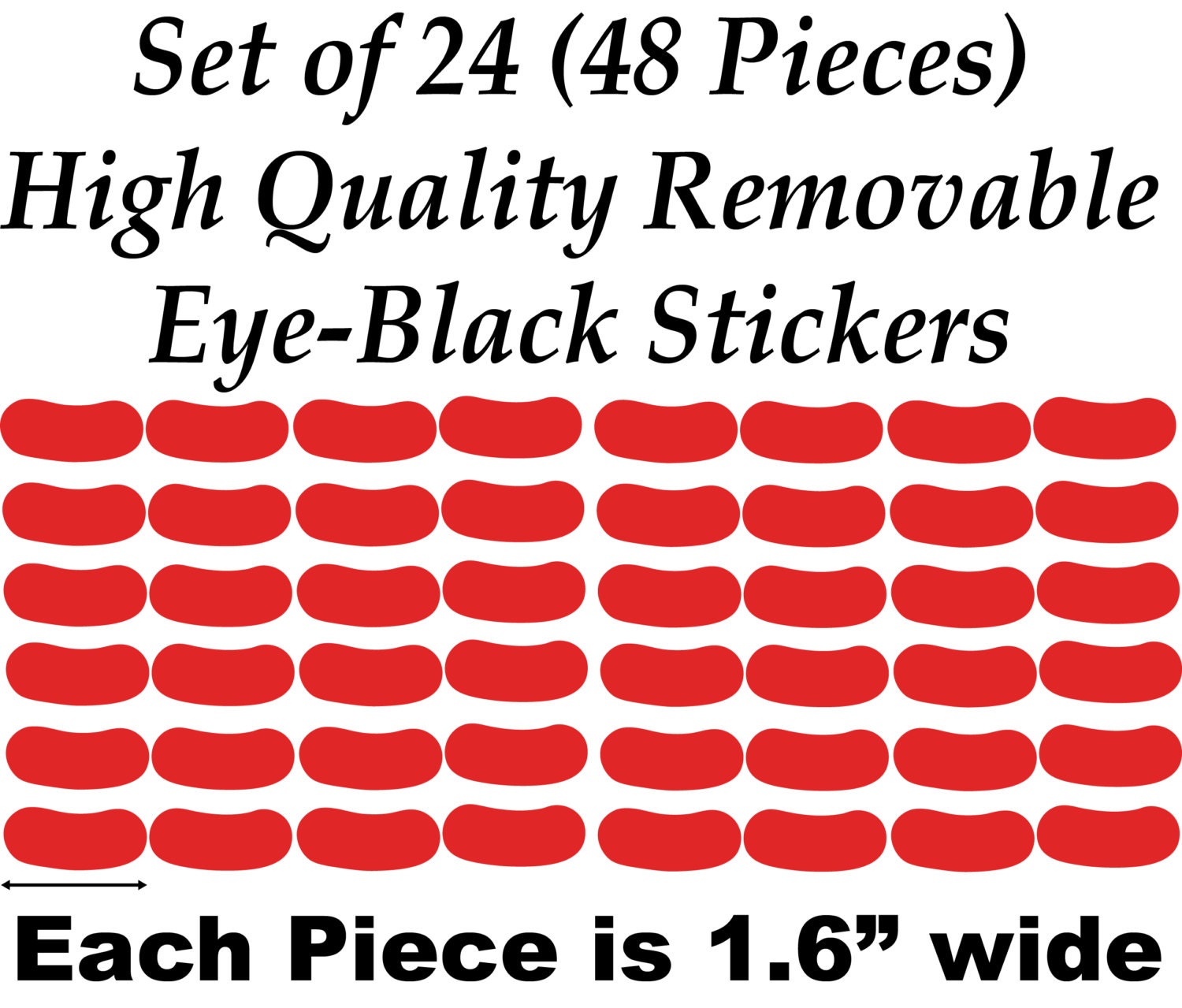 24 Pairs of Eye Black High Quality Non-toxic Removable Football Sticker Any  Color Baseball Soccer Sport Fans Eyeblack 