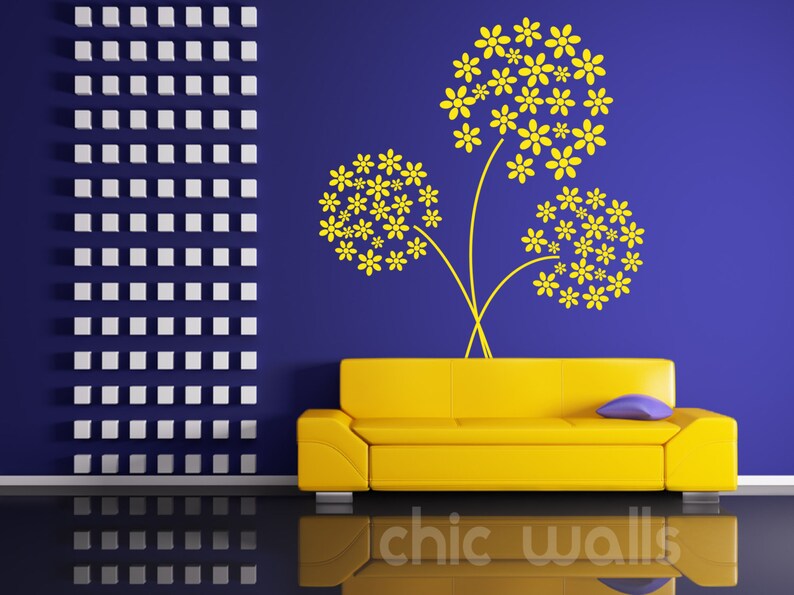 Hydrangea Art Deco Flower Silhouette Wall Window Glass Art Decor Decal Vinyl Sticker Home Decor