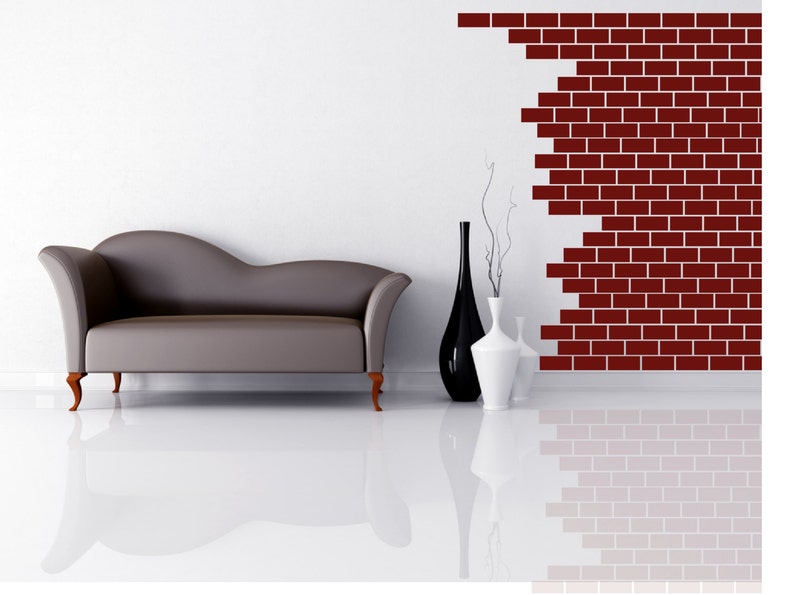 Set of 20 Premium Removable Bricks Wall Decor Decal Vinyl Etsy