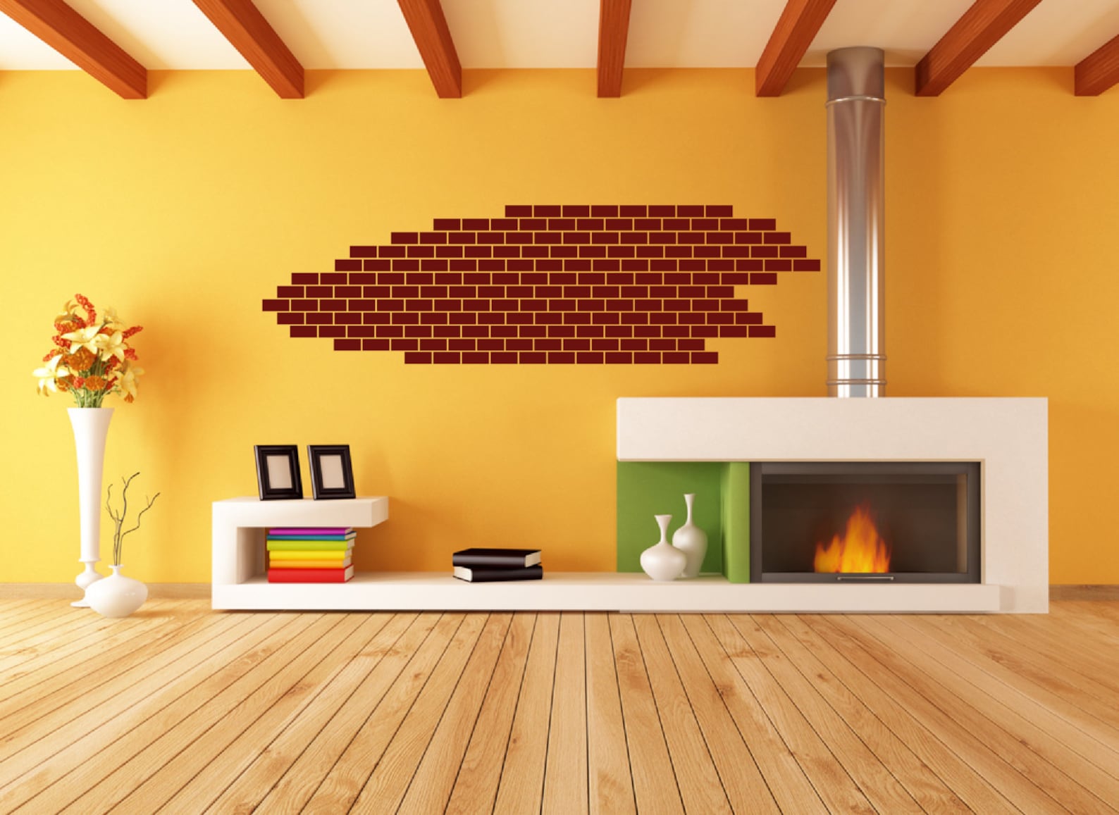 Set of 20 Premium Removable Bricks Wall Decor Decal Vinyl Etsy