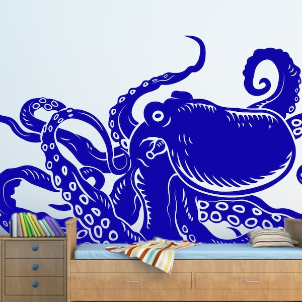 Octopus Wall Decal Etsy