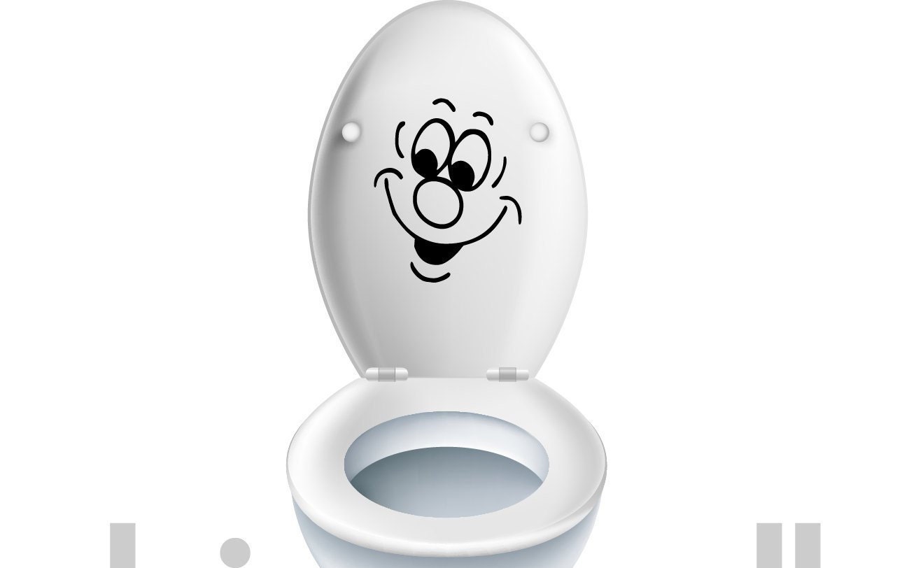 Toilet Seat Funny Faces Kids Bathroom Removable Vinyl Decal Etsy