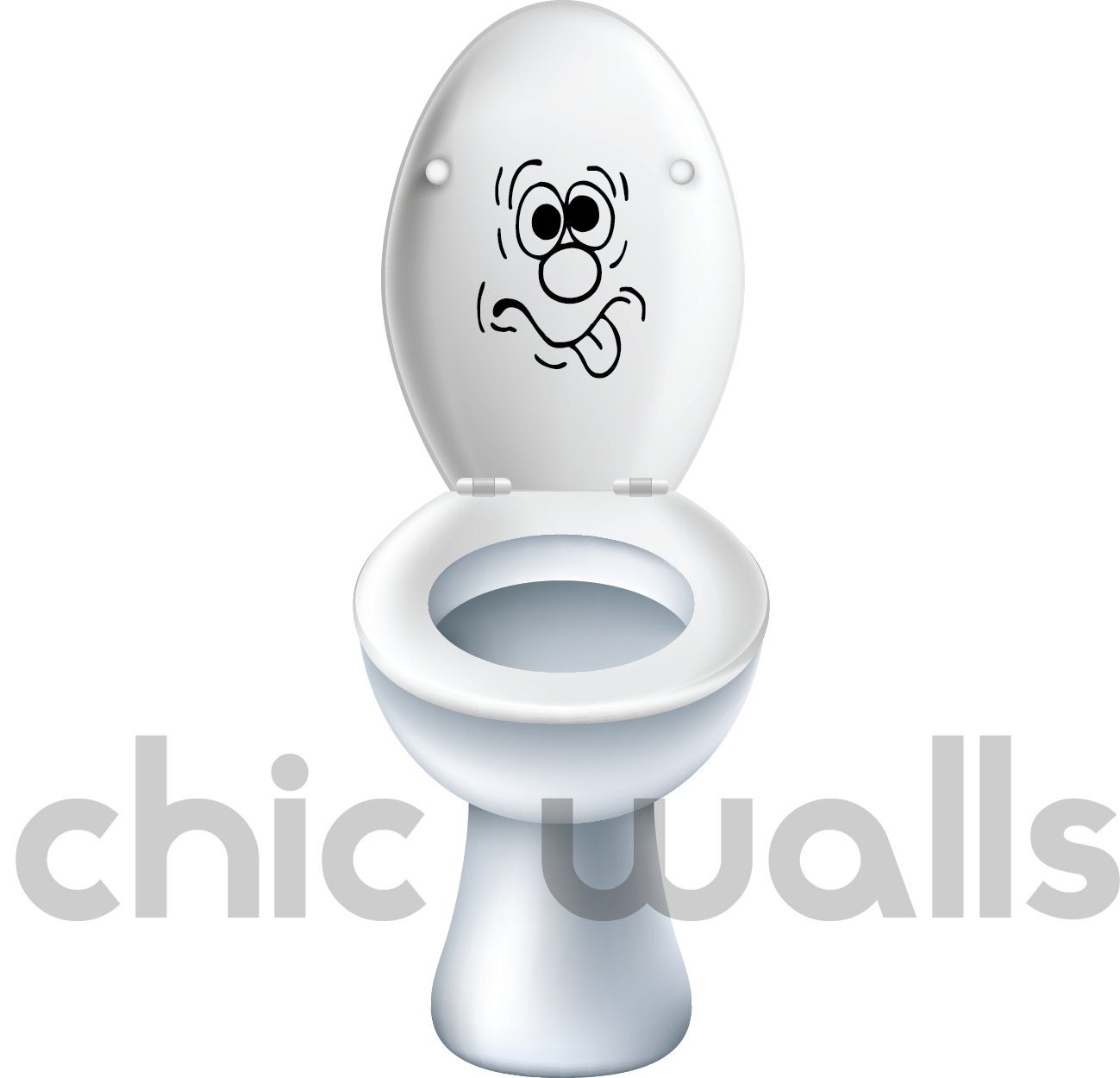 Toilet Seat Funny Faces Kids Bathroom Removable Vinyl Decal Etsy