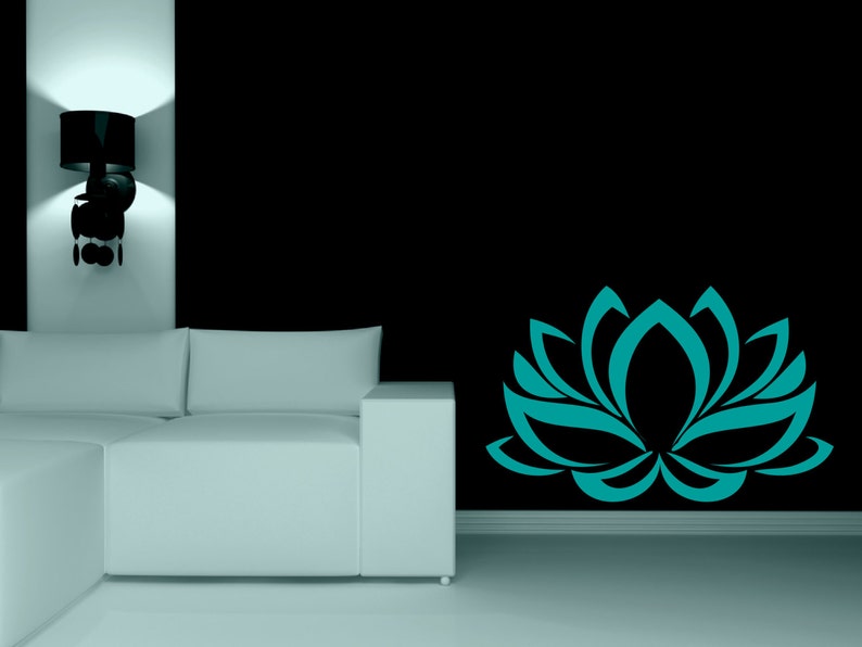 Lotus Flower Wall Decor Decal Vinyl Sticker Wall Mural Art Etsy