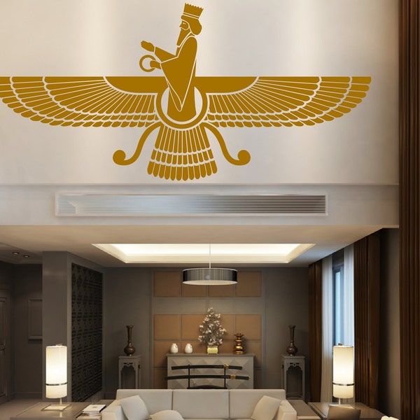 Farvahar Persian Zoroastrian Symbol Removable Wall Art Decor Decal Vinyl Sticker Home Decor