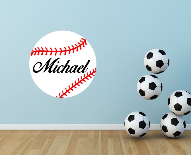 Baseball with custom name removable wall art decor decal sticker home nursery decor