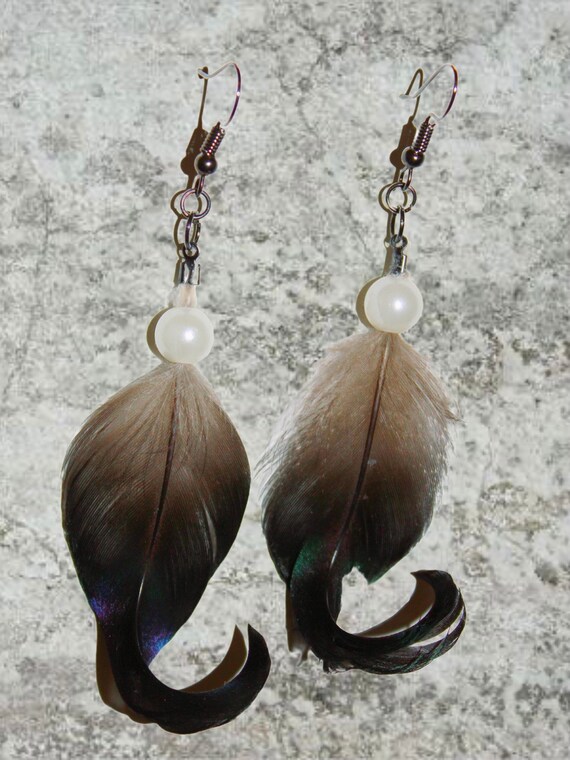 Authentic Duck Feather Earrings Etsy
