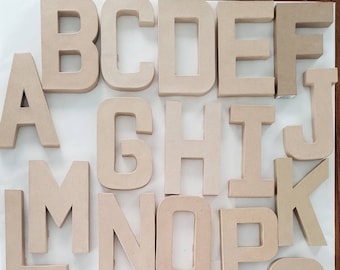 Paper Mache Letters 8&quot; High - A-Z plus &quot;&&quot;- Personalized Wall Art, Shelf Decor or Party Centerpieces