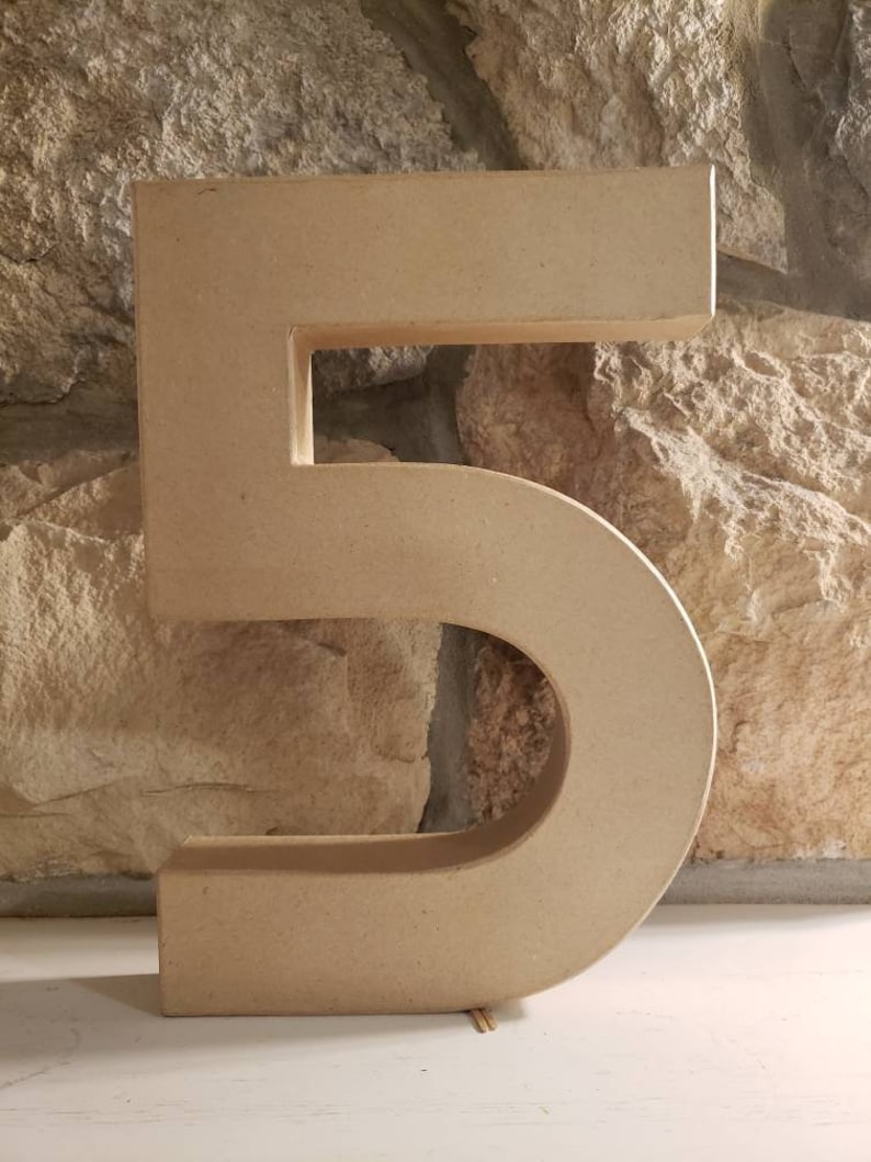 Big Cardboard Numbers 12 High Choose from 0 1 2 3 4 5 6 7 8 9 These Paper Mache Numbers are a full foot tall image 5