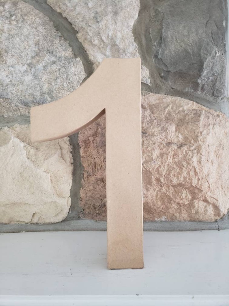 Big Cardboard Numbers 12 High Choose from 0 1 2 3 4 5 6 7 8 9 These Paper Mache Numbers are a full foot tall image 2