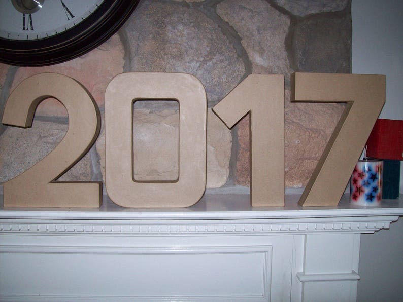 Set of 12 Tall Paper Mache Numbers 09 UNFINISHED Etsy