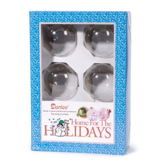 6-Piece Clear Glass Christmas Decorations 70mm Ball Set Heavy Duty Ornaments