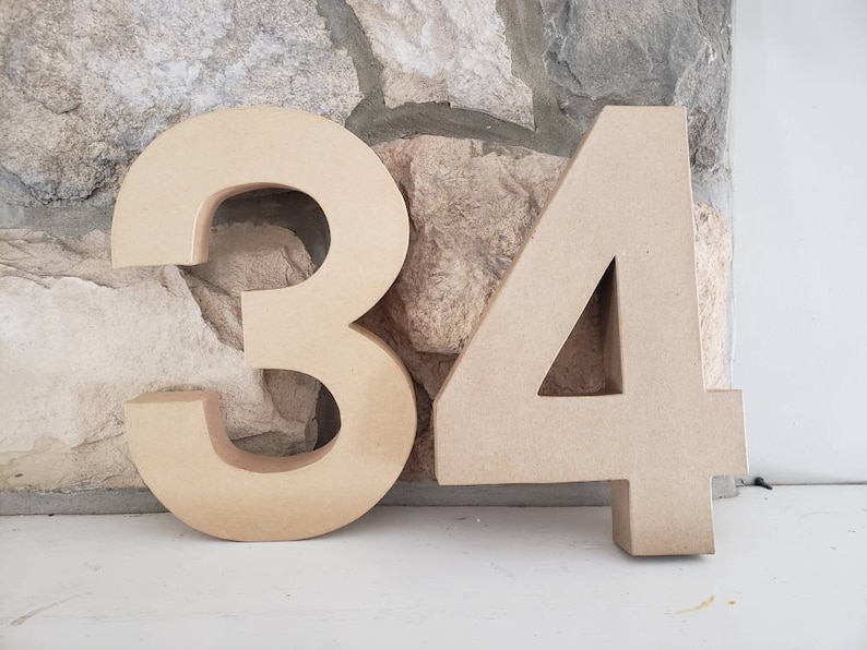 Big Cardboard Numbers 12 High Choose from 0 1 2 3 4 5 6 7 8 9 These Paper Mache Numbers are a full foot tall image 4