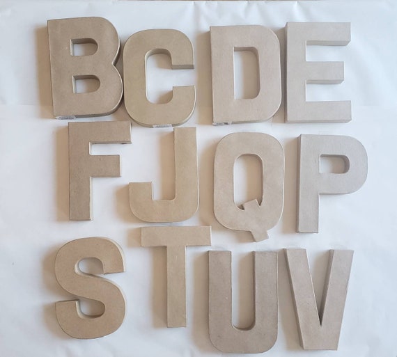 Paper Mache Letters 8 High Cardboard Letters