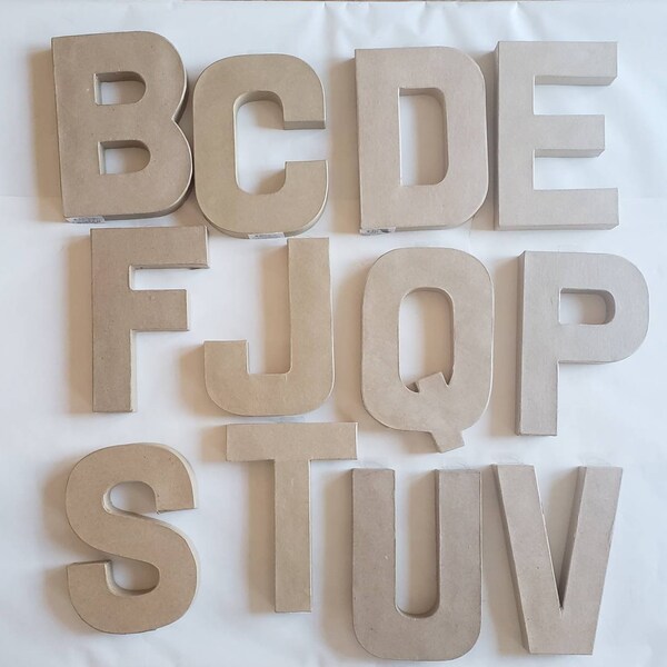 Paper Mache Letters 8" High Cardboard Letters