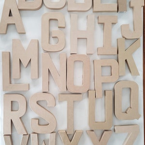 Set of all 26 Paper Mache Letters 8&quot; High - A-Z, the whole uppercase alphabet - These Cardboard Letters are fun to decorate!