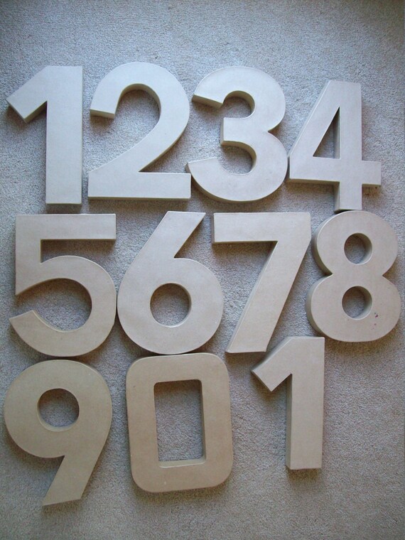 Set of 12 Tall Paper Mache Numbers for Baby or Child Etsy