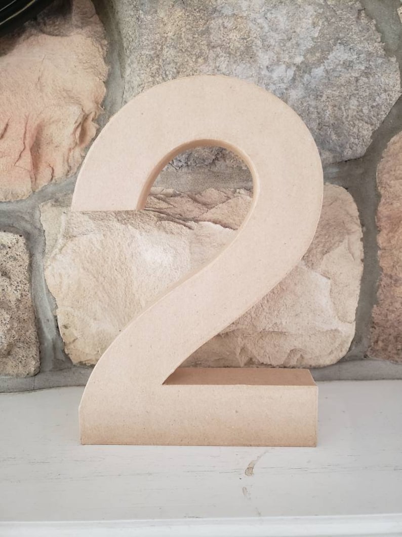 Big Cardboard Numbers 12 High Choose from 0 1 2 3 4 5 6 7 8 9 These Paper Mache Numbers are a full foot tall image 3