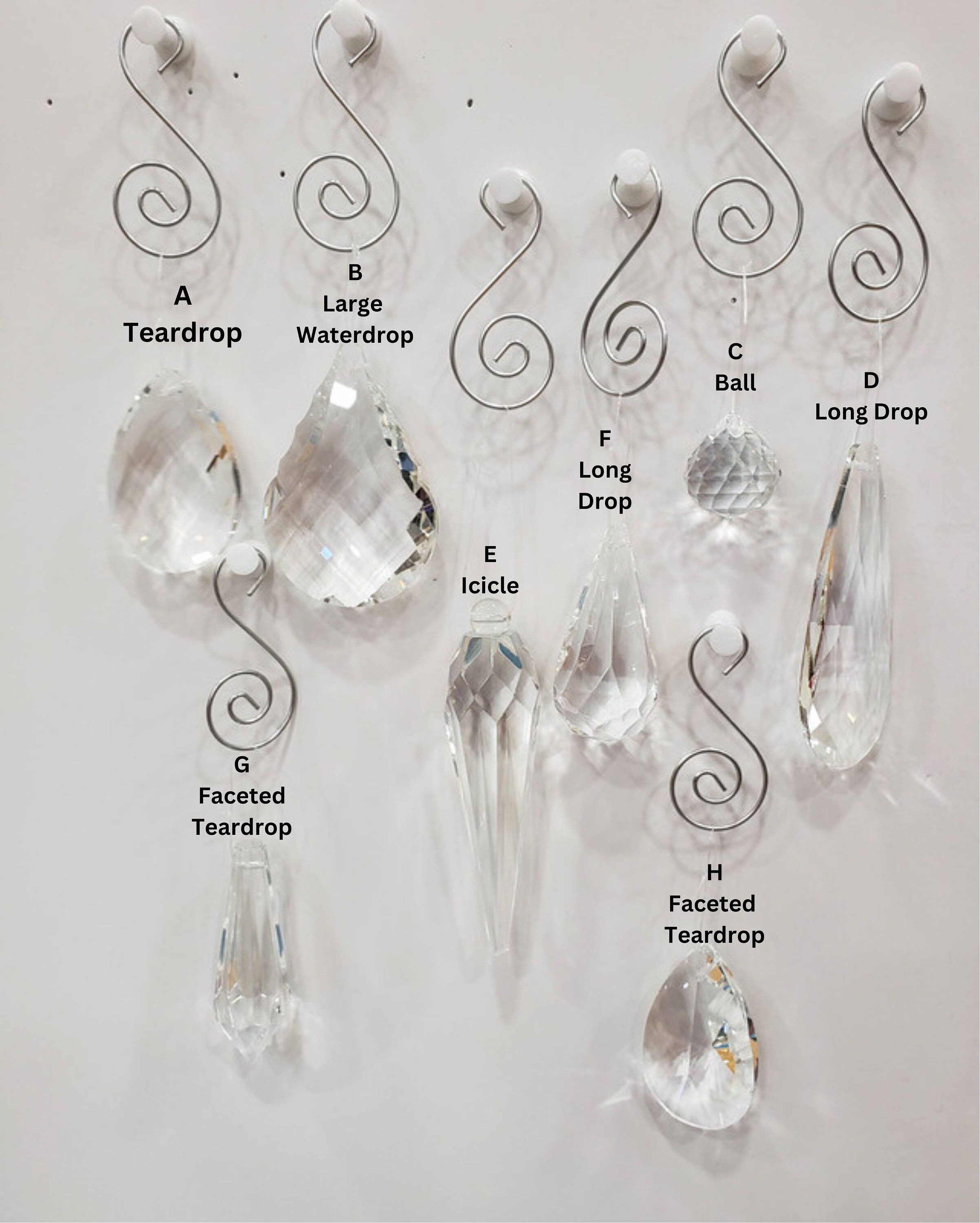 Crystal Prism Pendant for Suncatchers and More - Various Shapes Available