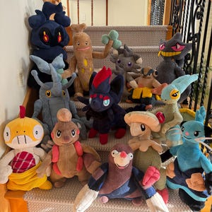Handmade Pokémon Plush - Custom Stuffed Animal Pokemon Partner Hand Sewn Soft Toy 18-24 Inches image 1