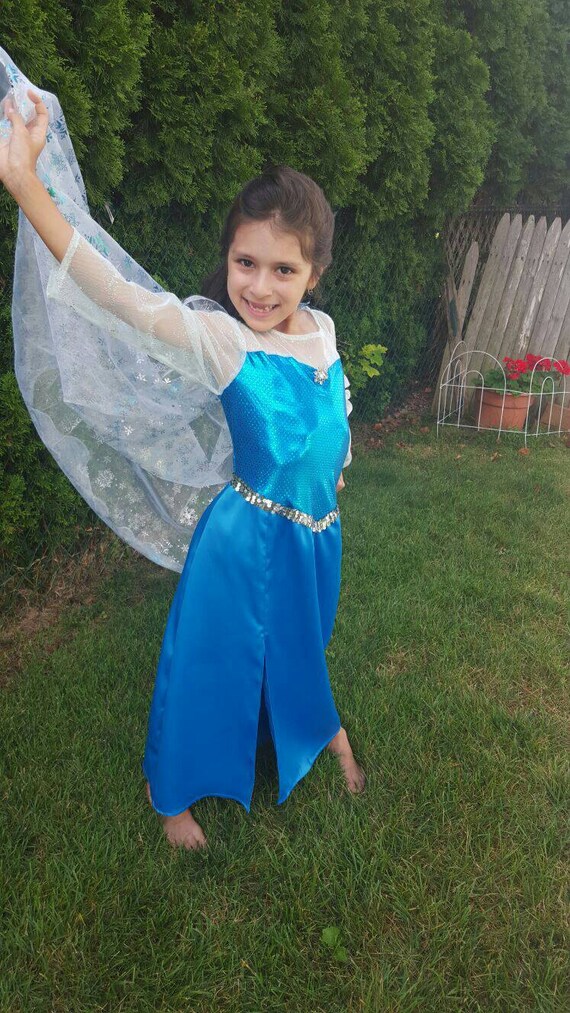New Snow Elsa Princess Costume Dress for Girls Etsy
