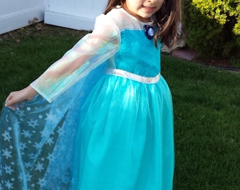 Elsa Vestido/cómodo. Tamaño 5-7 años