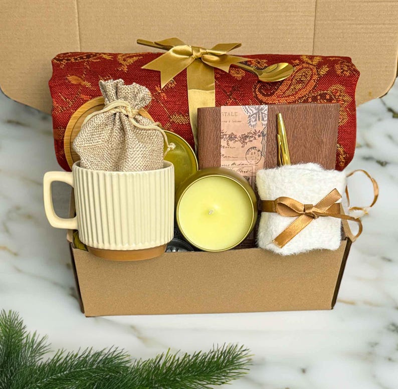 Get Well Soon Gift Box with Pashmina Scarf, Care Package For Her or Him, Thinking Of You, Surgery Recovery image 1