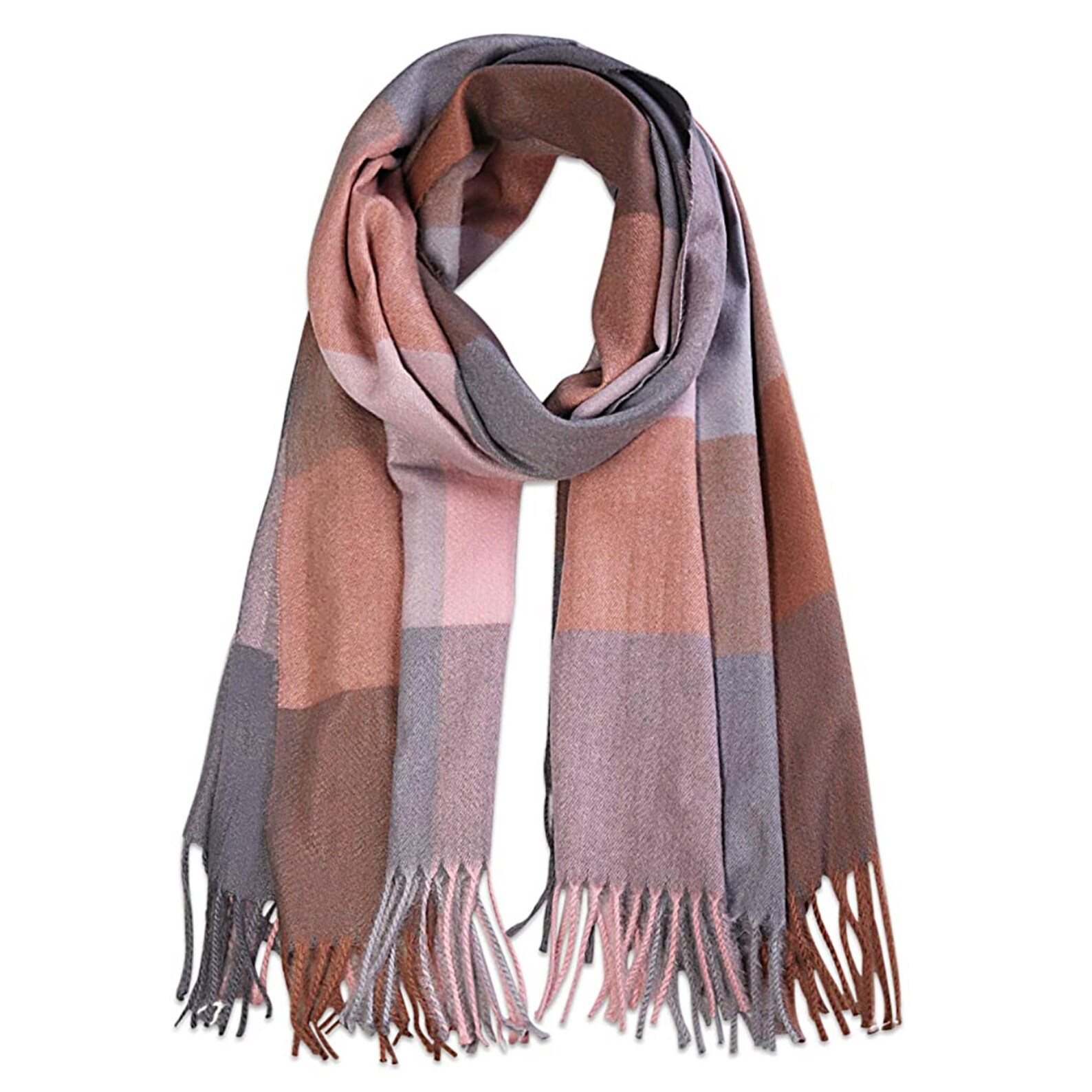 Classic Plaid Blanket Scarf Oversized Pink Checkered Shawls Etsy